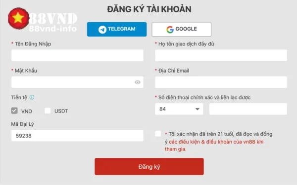 Giới Thiệu Đăng Ký Tài Khoản 88VND
